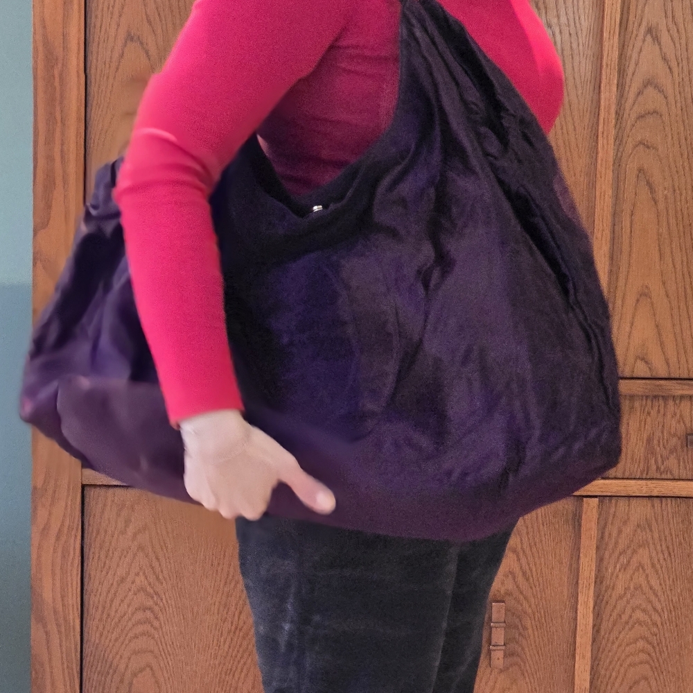 A Beautiful Coco Cabas Purple Satin Tote Bag!